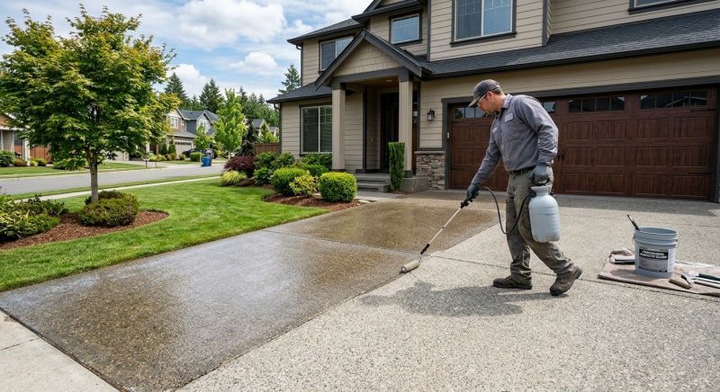 Stamped Concrete Sealing in Renton, WA